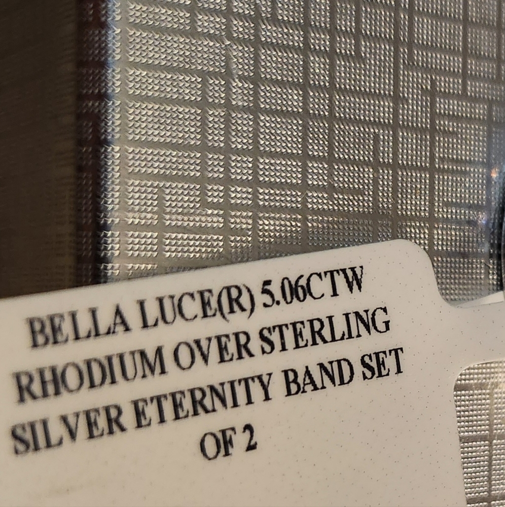 Bella Luce Rhodium Over Sterling Silver Eternity Band Set of 2  Not Used - Picture 3 of 3
